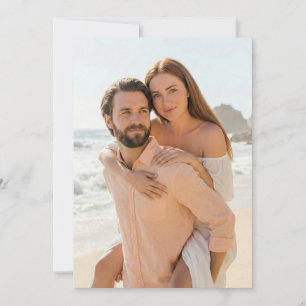 Romantic Peach Beach Photo Invitation