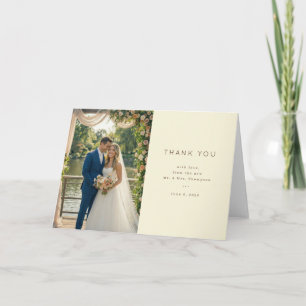 Romantic Peach Elegante Photo Thank You Card