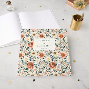 Romantic Peach Floral Botanical Guest Book