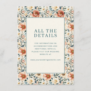 Romantic Peach Floral Enclosure Card