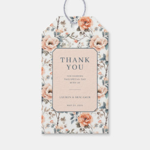 Romantic Peach Floral Gift Tags