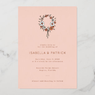 Romantic Peach Floral Wreath