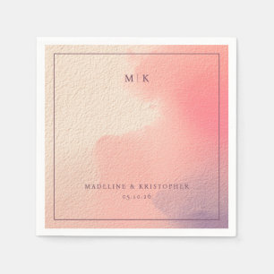 Romantic Peach Watercolor Gradient Napkin
