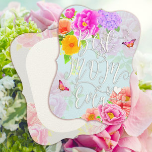 Romantic Peonies Garden Blue Best Mum Invitation