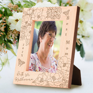 Romantic Peonies Garden Mother's Day Etched Frames