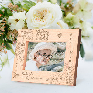 Romantic Peonies Garden Mother's Day Etched Frames