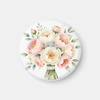 Romantic Peony Bouquet with Diamond Ring