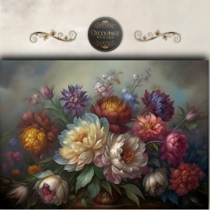 Romantic Peony Floral Still Life Decoupage Tissue Paper