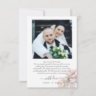 Romantic Peony Floral Wedding Thank You Card