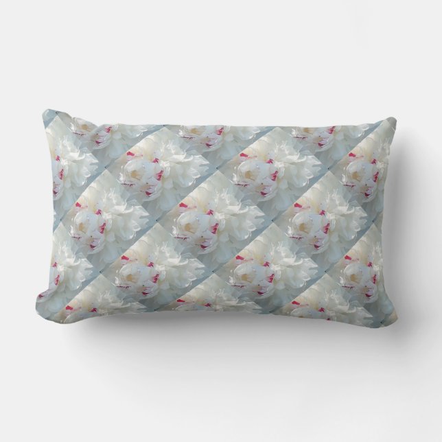 Romantic Peony Lumbar Pillow (Front)