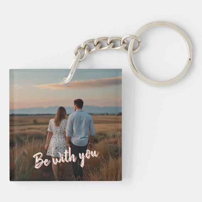 Romantic Personalised Keychain for Couples (Back)