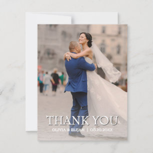 Romantic Personalised Wedding Thank You Photo Card