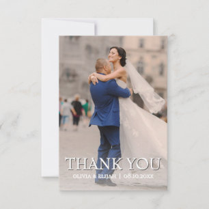 Romantic Personalised Wedding Thank You Photo Card