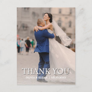 Romantic Personalised Wedding Thank You Photo Card