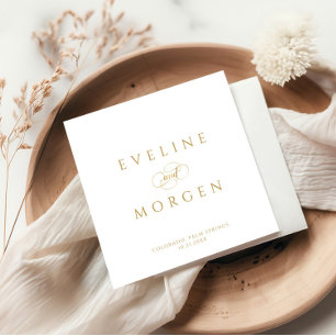 Romantic Personalizable Gold Wedding Typography Napkin