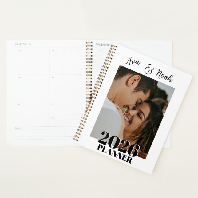 Romantic Personalized Couple  Photo 2026 Gift Planner (Display)