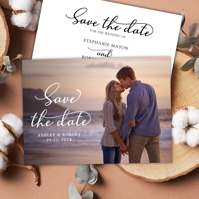 Romantic Photo Budget Wedding Save The Date Card (Creator Uploaded)