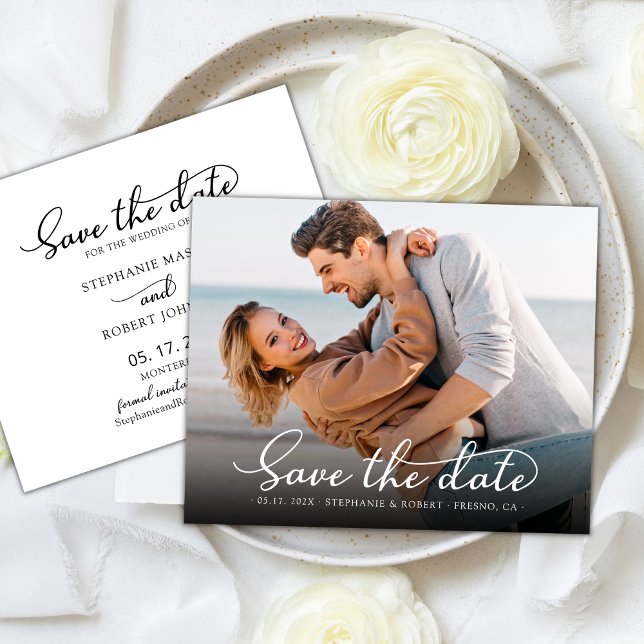 Romantic Photo Budget Wedding Save The Date Card (Creator Uploaded)