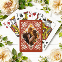 Romantic Photo Red Rust  Playing Cards