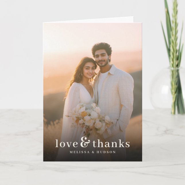 Romantic Photo Thank You Card (Front)
