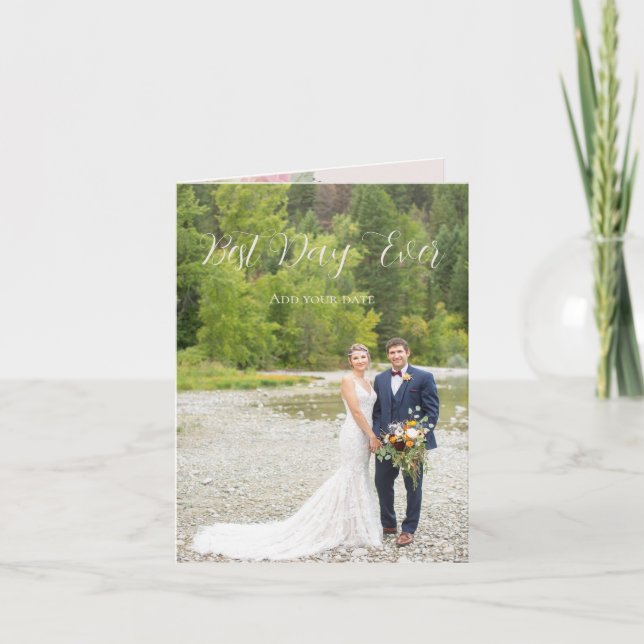 Romantic Photo Thank you note Card (Front)