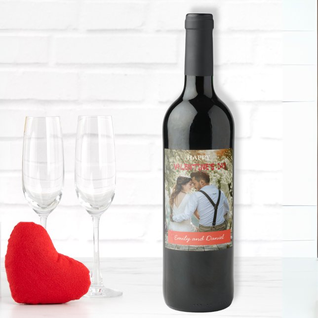 Romantic Photo Valentine Custom Love Keepsake Wine Label (Romantic Photo Valentine Custom Love Keepsake Wine Label)