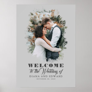 Romantic Photo Wedding Welcome Sign