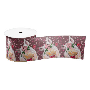 Romantic Pig Funny Ribbon Satin Ribbon