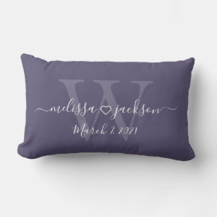Romantic Pillow with Names, Initial, and Date