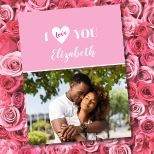 Romantic Pink 5 Photo I Love You Valentine's Day Card