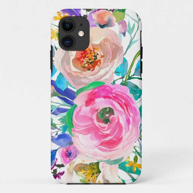 Romantic Pink And Beige Flowers Case-Mate iPhone Case (Back)