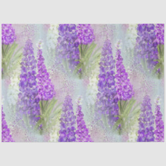 Romantic Pink and Purple Floral Watercolor Lupin Tissue Paper