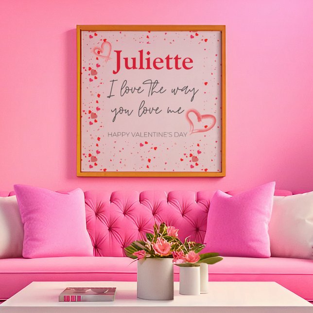 Romantic Pink and Red Heart Valentine's Day Poster (Romantic Pink and Red Heart Valentine's Day Poster)