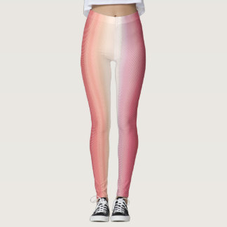 Romantic Pink And White Stripes Pattern Leggings