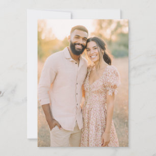 Romantic Pink Beige Floral Photo Invitation