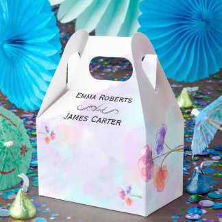 Romantic Pink Blue Wedding Favour Boxes