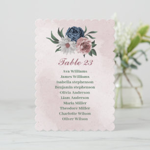romantic pink blue white greenery seating chart  invitation