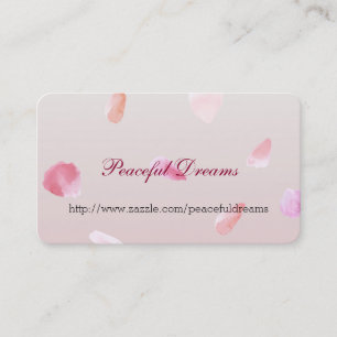 Romantic Pink Blush Rose Petal Floral Business Card