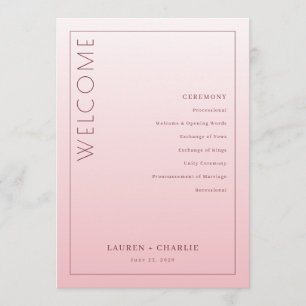Romantic Pink Ceremony Schedule Programme