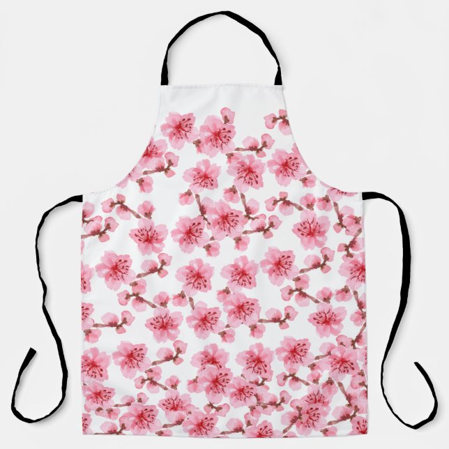 Romantic pink Cherry blosson Apron (Front)