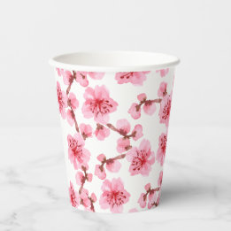 Romantic pink Cherry blosson Paper Cups