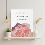 Romantic Pink Coral Rose Savour The Memory Wedding Picture Ledge<br><div class="desc">Romantic Pink Coral Rose Savour The Memory Picture Ledge Wedding Keepsake</div>