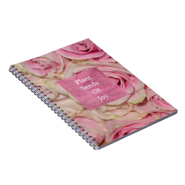 Romantic Pink Cream Roses Wedding Notebook (Right Side)