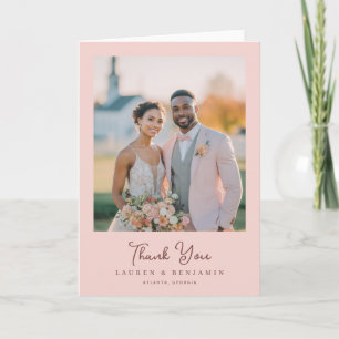 Romantic Pink Elegante Photo Thank You Card