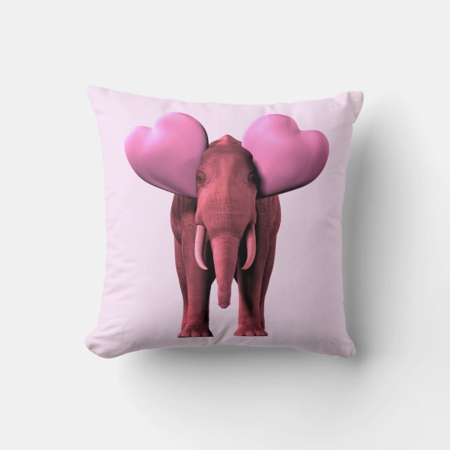 Romantic Pink Elephant Cushion (Front)