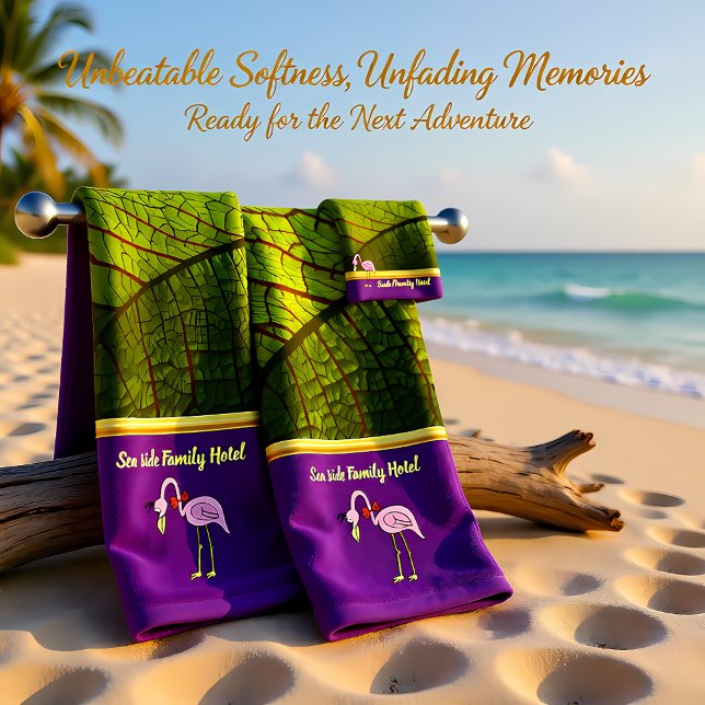 Romantic Pink Flamingos with gold foil leaf Bath Towel Set (Creator Uploaded)