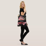 Romantic Pink Floral Bouquet on Black Tote Bag<br><div class="desc">Romantic and moody,  this tote bag is the perfect gift for members of your bridal party. The floral design features a natural bouquet of blush pink roses and stunning ranunculus with dark green leaves in a luxurious arrangement on a black watercolor wash.

You can personalise with a name.</div>
