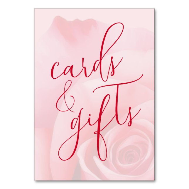 Romantic Pink Floral Cards & Gifts Sign (Front)