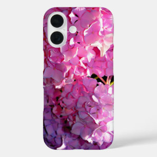 Romantic pink floral elegant hydrangeas iPhone 16 case