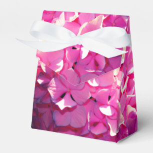 Romantic pink floral elegant hydrangeas favour box